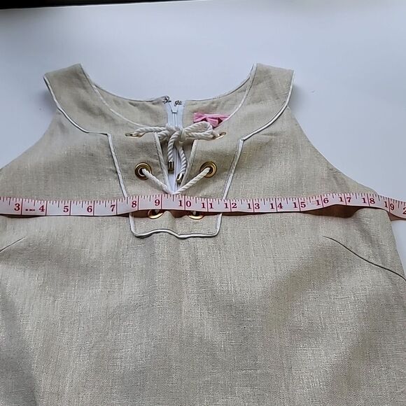 Lilly Pulitzer Sleeveless Linen Mini with Lace-Up Detail - Picture 9 of 11